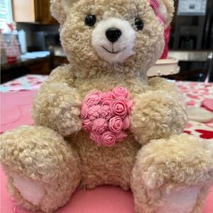 Adorable Teddy Bear with Pink Heart